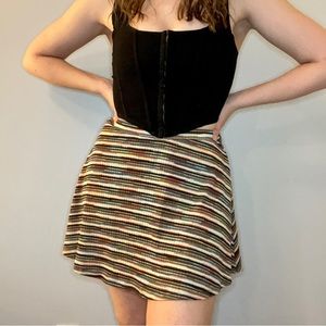 Striped Multicolor Skater Skirt